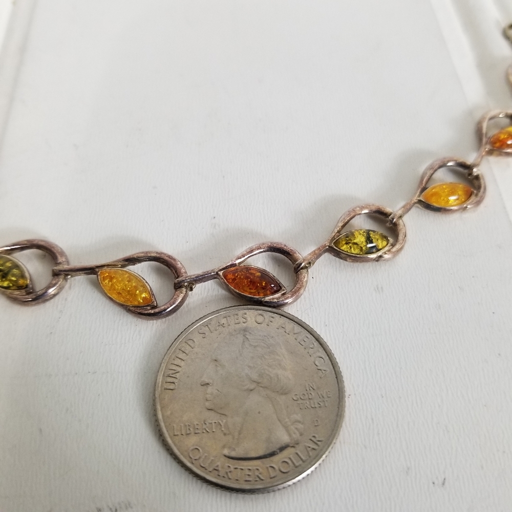 Dainty Amber Silver Bracelet Multicolored Jewelry - Picture 10 of 12